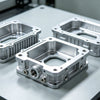 5-axis CNC machined thin wall 6061 aluminum EV motor housing, raw precision automotive powertrain component